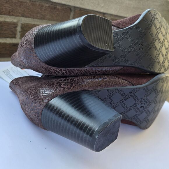 Vionic Suede Ankle Booties 322 Anne Java  Brown 10 NEW Snake Zip - Picture 8 of 16